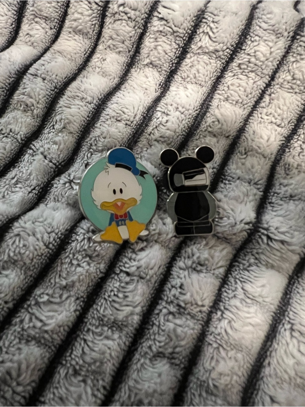 Disney Black and Gray Mickey Mouse and Donald Duck vintage pin
